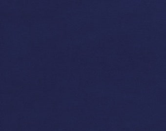 Navy blue organic cotton velours fabric. Solid dark blue fabric by 1/2 the meter (50 cm).