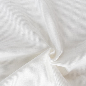 Honeycomb waffle weave towel fabric in white. Organic cotton toweling by half meter