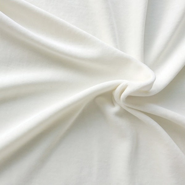 Velour blanc en coton biologique. Tissu biologique naturel au 1/2 mètre pour DIY de layette, vêtements de sport.