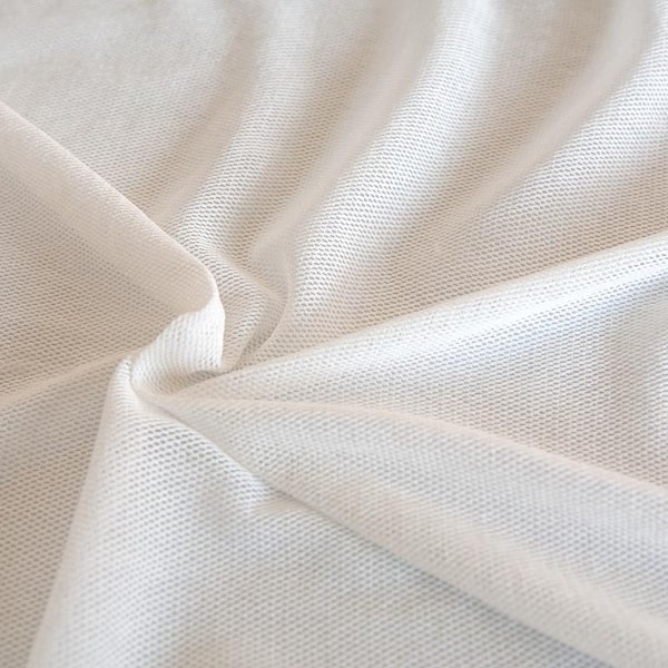 Ivory cotton tulle. Organic cotton soft tulle by the 1/2 meter (50 cm).