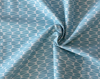 Little leaves organic poplin in turquoise. Organic cotton fabric. Modern Love by Monaluna, by 1/2 meter.