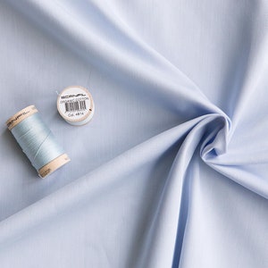 Light blue organic cotton sateen. 146g/m2. 100% Organic Certified Cotton GOTS. Organic sheeting by 1/2 meter. image 2