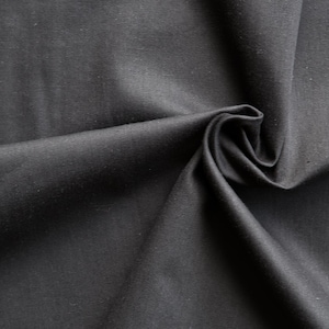 Black organic cotton sateen. 146g/m2. 100% Organic Certified Cotton GOTS. Soft organic cotton by 1/2 meter.