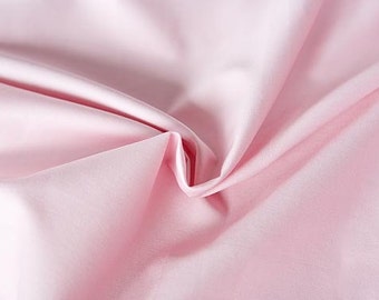 Pink organic cotton sateen. 100% Organic Certified Cotton GOTS. Pink dresses fabric for wedding. Cotton by the 1/2 meter (50 cm).