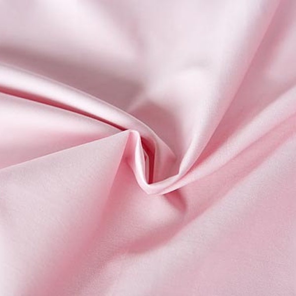 Satin bio rose. Tissu 100% coton bio certifié (GOTS) 146 g/m2. Tissu pour robes et decoration DIY. Métrage tissu par 50 cm.