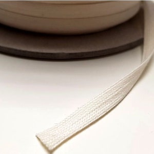 5 meters Organic ribbon 6 mm in ecru by the meter. Organic cotton non-elastic ribbon.