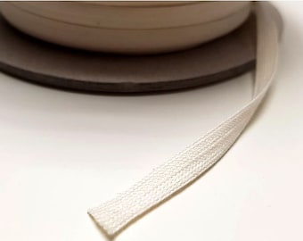 5 meters Organic ribbon 6 mm in ecru by the meter. Organic cotton non-elastic ribbon.