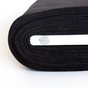 Velour de coton noir biologique. Tissu noir de coton bio par 1/2 mètre 50 cm. image 2