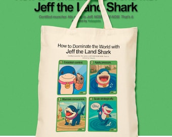 Jeff Land Hai Tragetasche | Lustig Hai Hai Shopper | Gamer Geschenk
