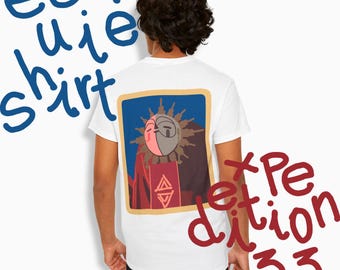 エスキー エクスペディション 33 Tシャツ：クレア・オブスカーのゲームアート、フロント＆バックプリント