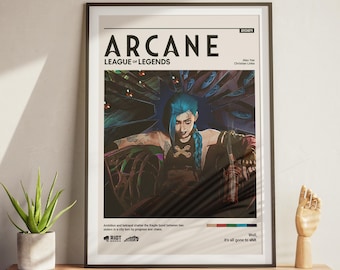 Arcane Jinx Poster | League of Legends Wall Art | Arcane Canvas