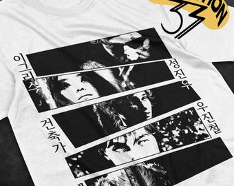 Expedition 33 Manga Panel T-Shirt | Verso Lune Maelle Sciel Monoco Shirt | Clair Obscur Art Tee for Game Fans | Korean Lettering Anime Style