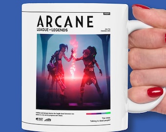 Arcane Vi & Jinx Mug | League of Legends Anime Coffee Cup Gift
