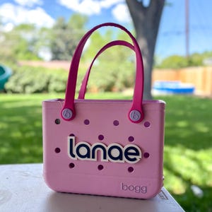 BITTY + BABY Bogg Bag Name Tag - Personalized Beach Bag Charm - Summer Pool Bag Accessory for Kids & Adults- Name Tags for Off Brand Boggs