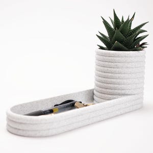 Poppy Valet/Planter/Organizer With Hidden Drip Tray/ Tabletop Planter with Storage/ Planter With Drip Tray/Modern Organizer Tray