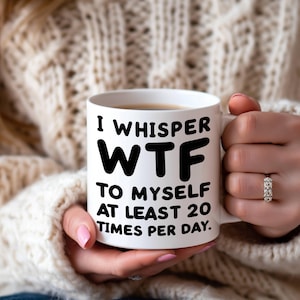 WTF-mok - grappige koffiemok kantoorhumor, snauwende nieuwigheidsbeker, humorcadeau voor volwassenen, onbeleefde en humoristische mok voor werk