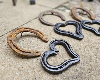 Forged Lucky Horse shoe Love Heart Trivet / Decoration