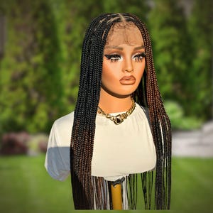 Knotless Box Braids Wig 38” | Glueless Full Lace, braided wig for black women, box braids, Ready to ship