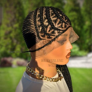 Braided wigs handmade full lace braided wigs Cornrow braided wig for black women, box braids, knotless Natural Hairline lemonade braids