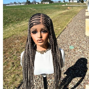 Braided wigs handmade full lace braided wigs knotless braided wig for black women, box braids, Natural Hairline (2days FREE SHIPPING)