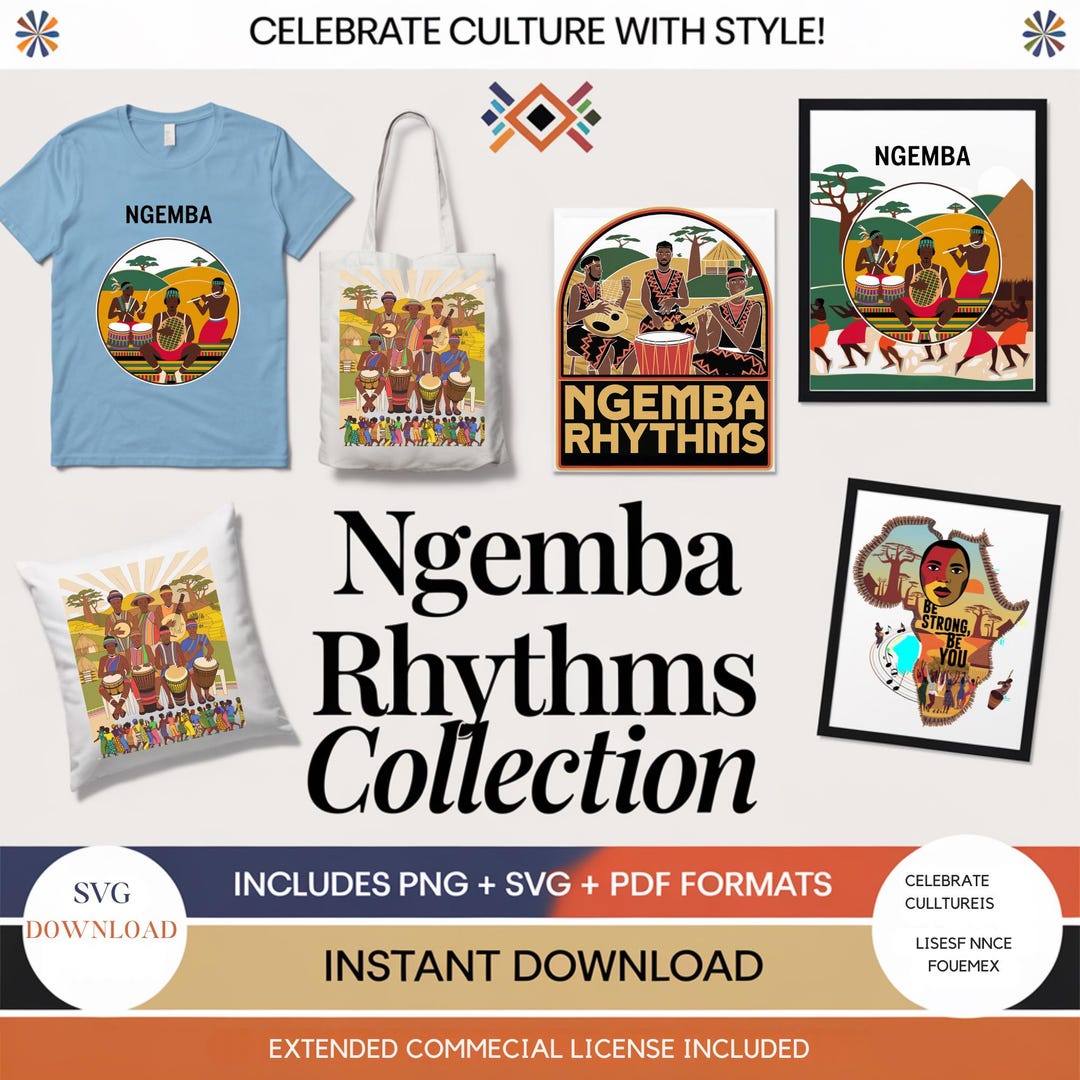 Ngemba Rhythms Bundle | African Music Art | Cultural Stickers ...