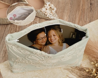 Personalized Wedding Purse, Custom Photo Purse, Mother of the Groom Wedding Gift, Handmade Photo Lining Purse, Gift For Mom, Keepsake Gift