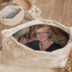 Monedero de boda, Monedero con forro de foto, Monedero de boda personalizado, Regalo de boda para la madre del novio, Monedero con forro de foto hecho a mano, Regalo para mamá