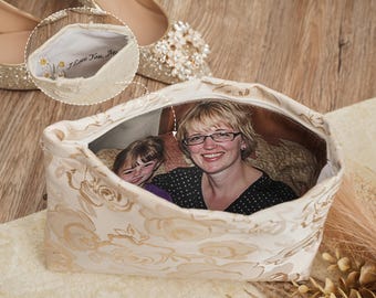 Bolso de boda personalizado, bolso con forro de foto, regalo para la madre del novio, regalo para mamá