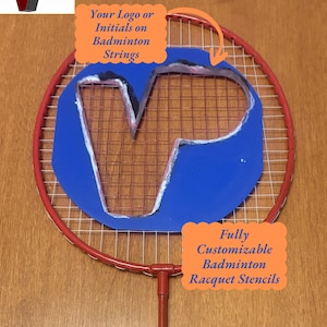 Plantilla para raqueta de bádminton - Personalizable / Plantilla personalizada para cuerdas de bádminton / Logotipo personalizado para raqueta
