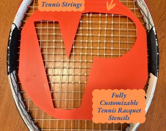 Tennis Racquet Stencil - Customizable | Custom Tennis String Stencil | Personalized Racket Logo