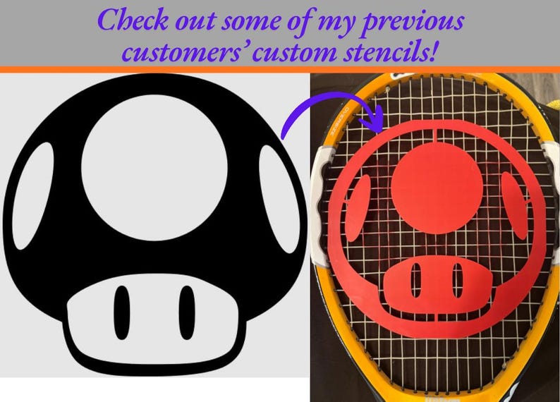 Tennis Racquet Stencil - Customizable | Custom Tennis String Stencil | Personalized Racket Logo image 12