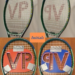 Tennis Racquet Stencil - Customizable | Custom Tennis String Stencil | Personalized Racket Logo Custom - Initials