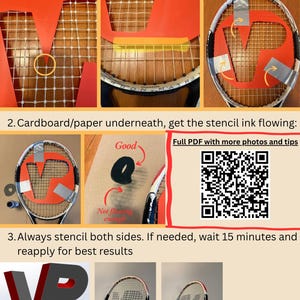 Tennis Racquet Stencil - Customizable | Custom Tennis String Stencil | Personalized Racket Logo image 10