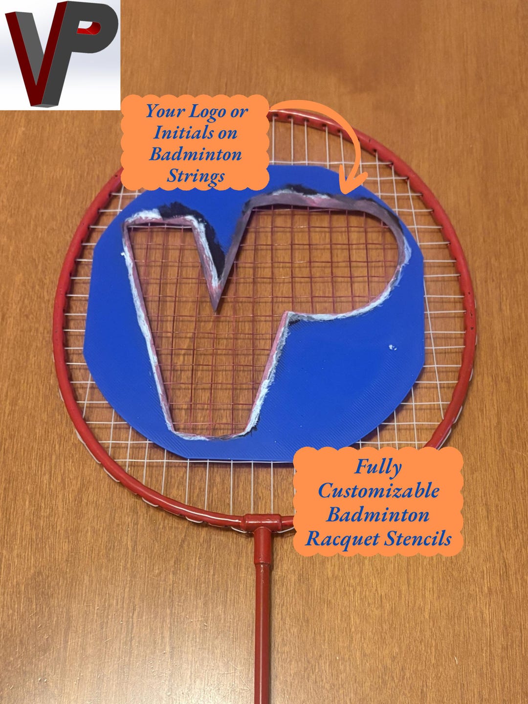 Stencil Ink Racket String Badminton Racquet Stencil - Customizable | Custom Badminton String ...