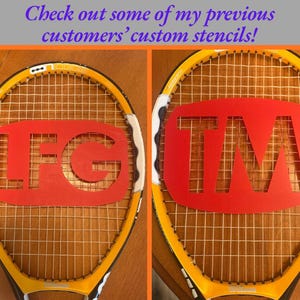 Tennis Racquet Stencil - Customizable | Custom Tennis String Stencil | Personalized Racket Logo image 17