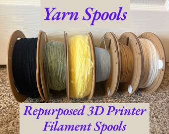 Upcycled Yarn Spool - Repurposed 3D Printer Filament Spool