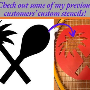Tennis Racquet Stencil - Customizable | Custom Tennis String Stencil | Personalized Racket Logo image 14