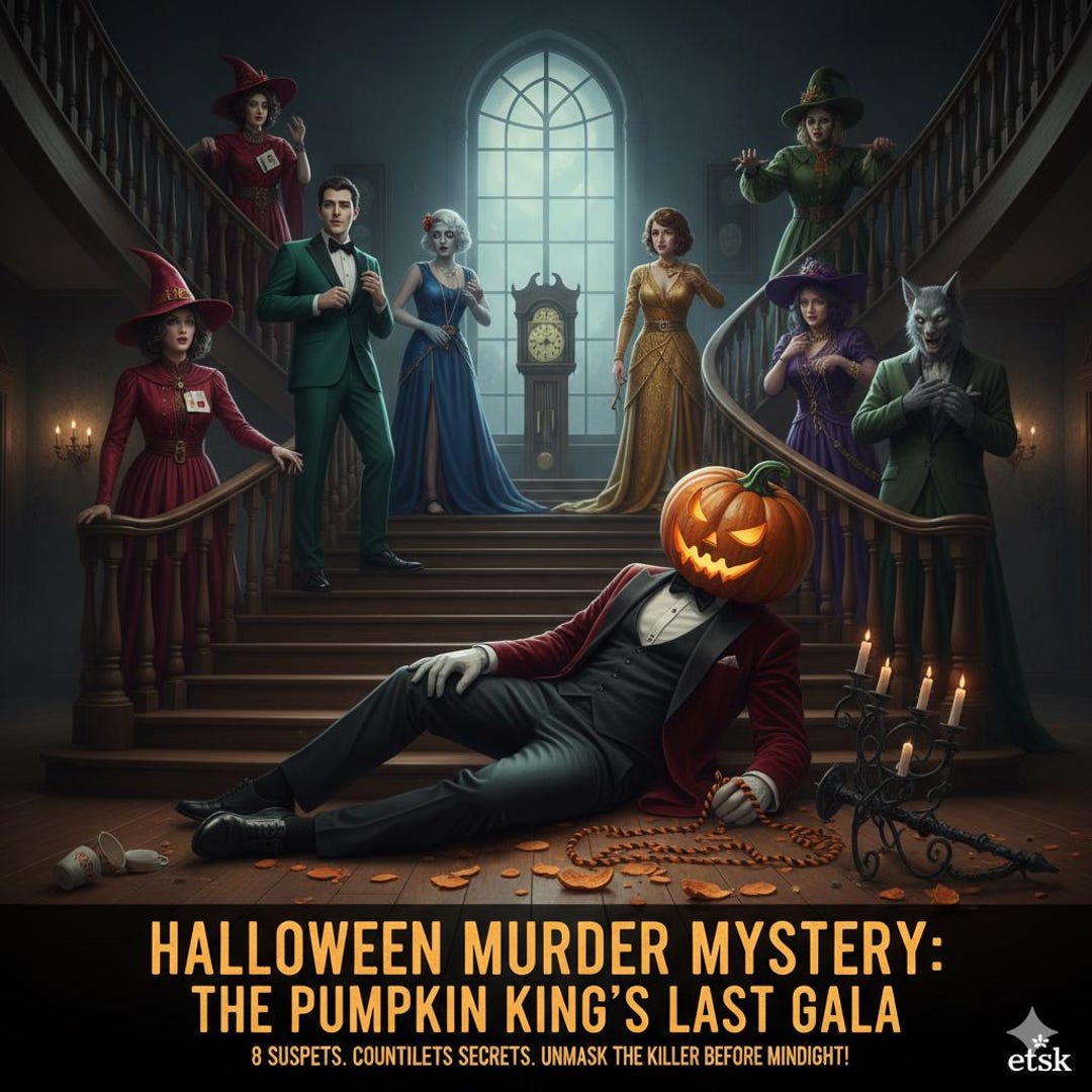 Host a Spooky Murder Mystery Dinner Party – Instant Download for 8 - 10 ...