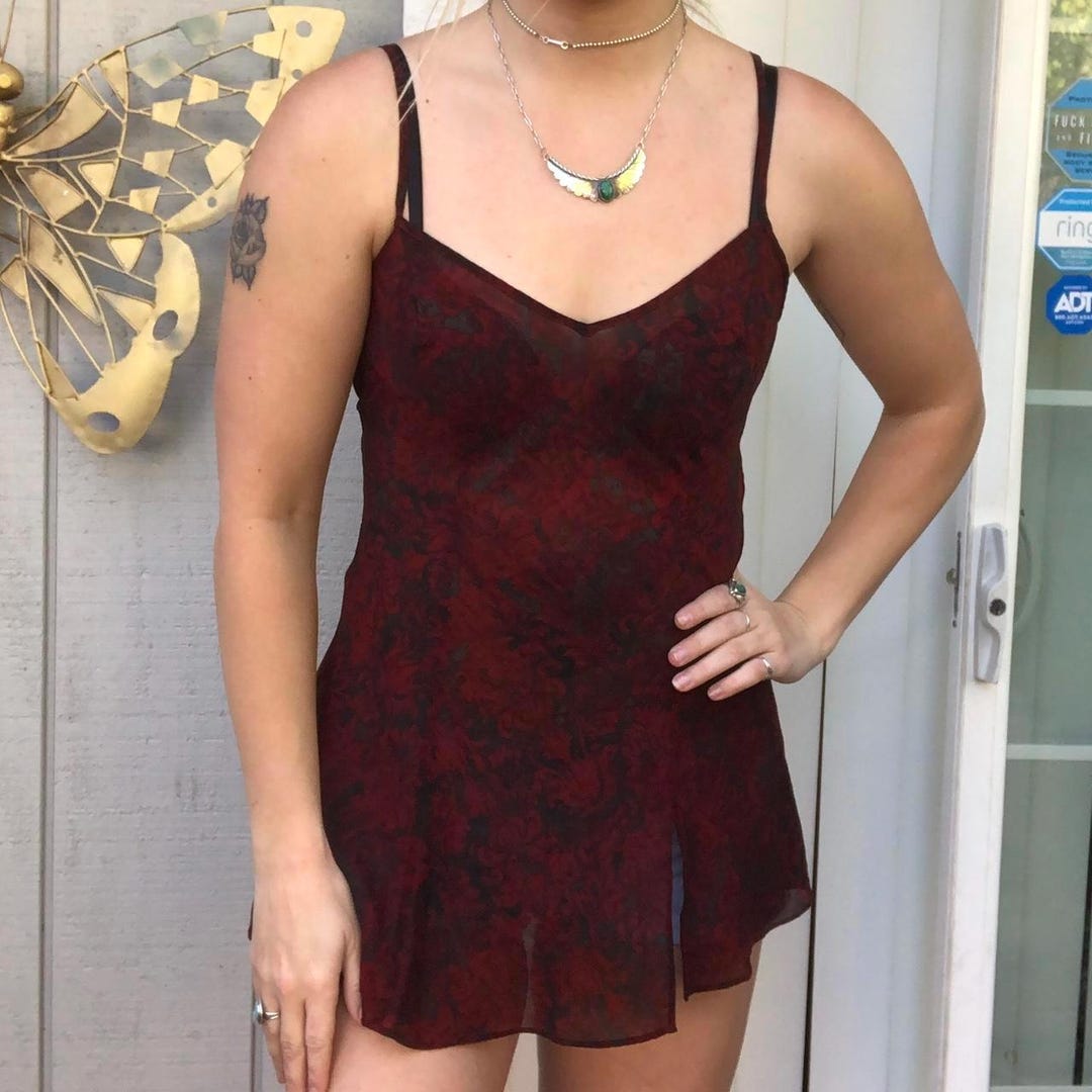victoria secret red dress 1990s Vintage Victoria's Silk Slip  Ariel Yujin With your holiday social calendar filling up fast ciaramiller___ wears Quine Li's bikini