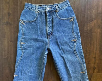 Vintage 90s Lawman High Waisted Western Jeans Rodeo Cowgirl 23 24 XS