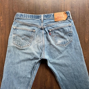 Vintage Levi 501 Jeans 33x36 Buttonfly High Waist Gerades Bein Baumwolle Männer Unisex