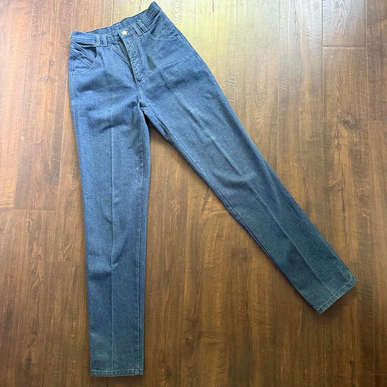 Vintage 90er Jahre Western Wrangler Jeans Hi Waist Straight USA Made Baumwolle 30x36 Damen Bild 3