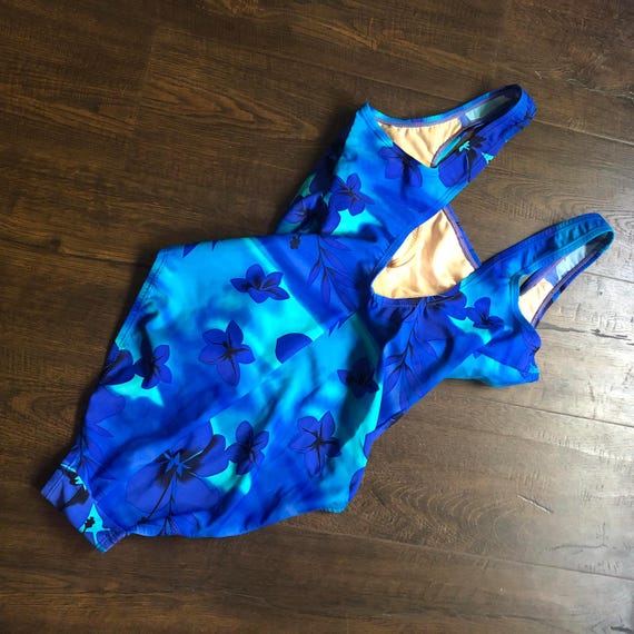 Vintage Blue Hawaiian Tropical One Piece Swimsuit - Etsy