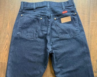 Vintage 90er Jahre Western High Waisted Cowgirl Wrangler Indigo Blue Jeans 29 11x32