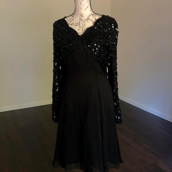 Vintage Niteline Black Sequin Dress 8 - Etsy