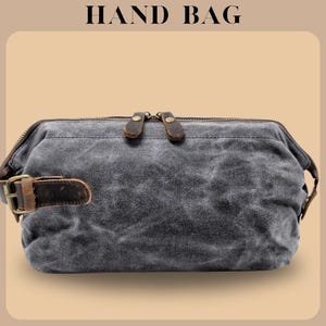 Neceser de lona y cuero para hombre, bolsa de viaje, neceser de gran capacidad, kit de bolsa de viaje funcional, monedero de cuero, cartera pequeña, regalo para él