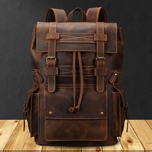 Office Backpack, Leather Laptop Bag,Leather Backpack, Shoulder backpack, School bag, Mens Travel Backpack, Rucksack, Satchel, Gift For Him