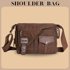 Sac bandoulière en toile pour homme Sac messager Sac de bureau à bandoulière Sac pour ordinateur portable Sac à main pour homme Sac de voyage Sac en toile Cartable à personnaliser Cadeaux pour homme et femme