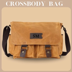 Sac à bandoulière en toile personnalisé sac messager homme cartable sac à bandoulière en toile sac à bandoulière pour ordinateur portable cadeaux cadeaux pour lui
