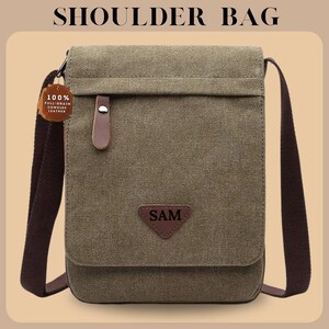 Umhängetasche, Umhängetasche, Messenger-tasche, Crossbody-tasche, Laptoptasche, Männer Geldbörse Reisetasche, Segeltuchtasche, Schultasche, personalisierte Geschenke für Ihn Sie